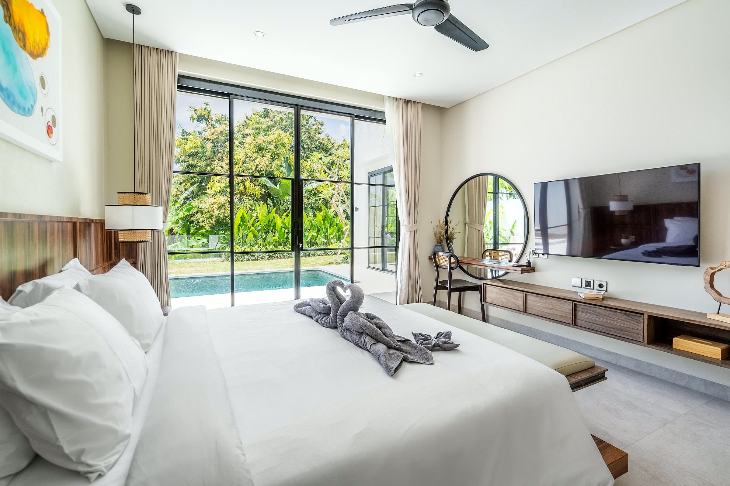 Villa Rice Two bedroom with a garden and pool view