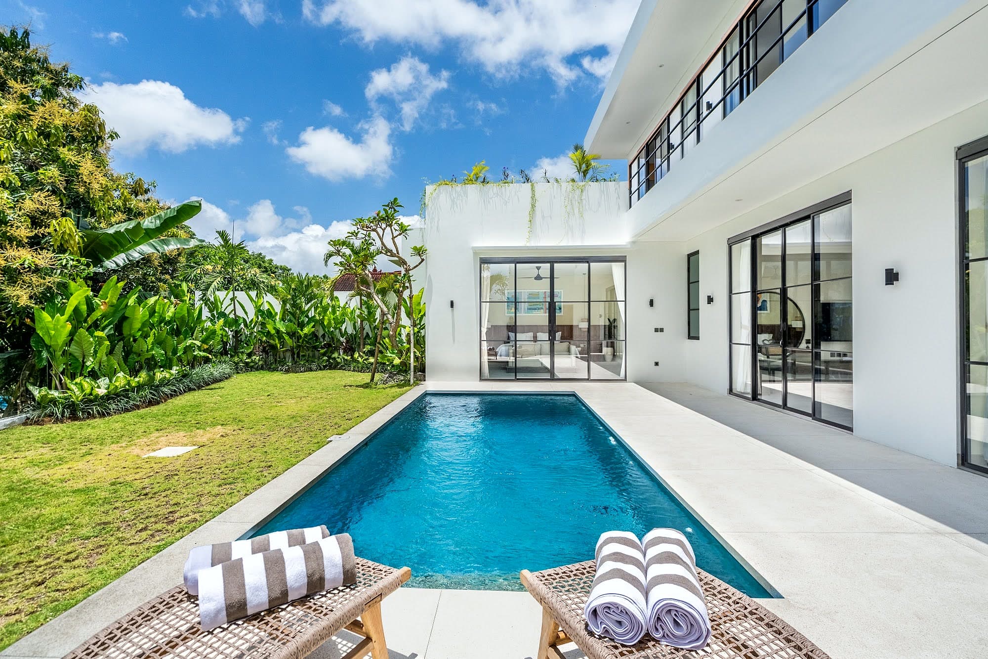 Two-storey contemporary villa with pool and garden in Kerobokan, Bali